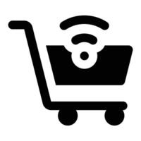 Simple Online Shopping glyph icon. The icon can be used for websites, print templates, presentation templates, illustrations, etc vector