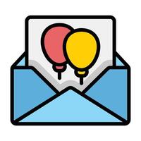 Simple Party Invitation colorful icon. The icon can be used for websites, print templates, presentation templates, illustrations, etc vector