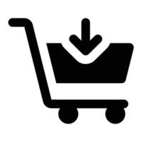 Simple Add To Cart glyph icon. The icon can be used for websites, print templates, presentation templates, illustrations, etc vector