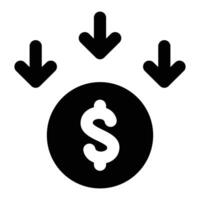 Simple Low Price glyph icon. The icon can be used for websites, print templates, presentation templates, illustrations, etc vector
