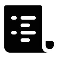 Simple List glyph icon. The icon can be used for websites, print templates, presentation templates, illustrations. vector