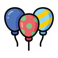 Simple Balloons colorful icon. The icon can be used for websites, print templates, presentation templates, illustrations. vector