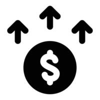Simple High Price glyph icon. The icon can be used for websites, print templates, presentation templates, illustrations, etc vector
