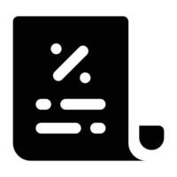 Simple Tax glyph icon. The icon can be used for websites, print templates, presentation templates, illustrations, etc vector