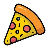 Simple Pizza colorful icon. The icon can be used for websites, print templates, presentation templates, illustrations, etc vector
