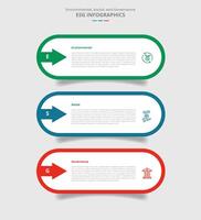 ESG sustainability concept for infographic with drop shadow style with round rectangle box with arrow stacked with 3 point list information vector