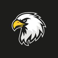 Dominate the skies with this fierce eagle mascot logo, crafted in a bold, sharp, and modern style. Featuring a powerful white and yellow eagle head with intense eyes vector