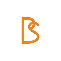 letter bs simple doodle linear linked logo vector