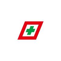 fast plus medical colorful trapezoid design vector
