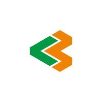 letter cb simple colorful abstract geometric logo vector
