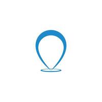 loop blue pin location thin line symbol icon vector