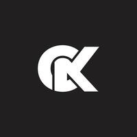 letters cak simple linked geometric logo vector