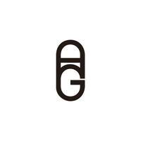 letter ag linked unique simple geometric line logo vector