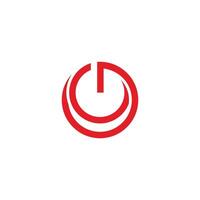 power button rotate round infinity monogram logo vector