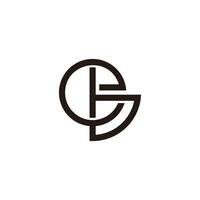 letter eb linked overlap simple round logo vector