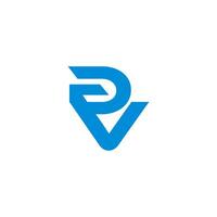 letter pv dynamic abstract simple logo vector