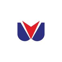 letter w arrow point cursor simple geometric logo vector