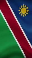 Namibia Waving Flag in Vertical Orientation. Realistic Flag Animation. Seamless Loop Background. video