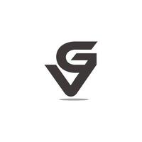 letter vg simple linked shadow geometric logo vector
