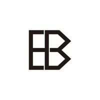 letter eb simple linked geometric line logo vector