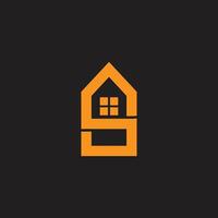 letter s simple house window geometric logo vector