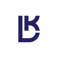 letter bk simple linked geometric linear logo vector
