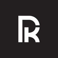 letter pk simple linked geometric linear logo vector