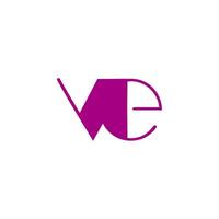 letter ve bold simple font logo vector