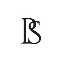 letter pbs simple linked elegant simple logo vector