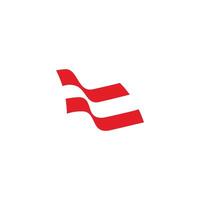 stripes red flag wind motion design logo vector