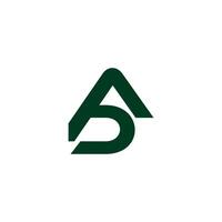 letter da simple linked triangle geometric logo vector