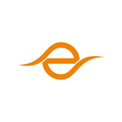 letter e curves smooth round geometric logo