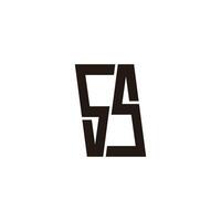 letters ss simple geometric line symbol logo vector