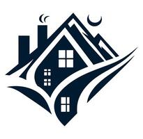 A house with a mountain in the background vector