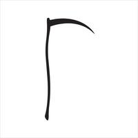 A black and white drawing of a scythe vector