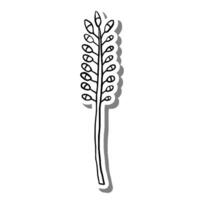 Pollen Outline on white silhouette and gray shadow. Hand drawn cartoon style. illustration for decorate and any design. vector