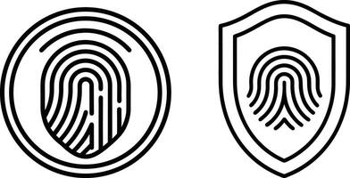 Fingerprint Security Icons Authentication and Protection vector