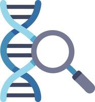 DNA Strand Being Analyzed with Magnifying Glass vector