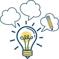 Creative Idea Concept with Light Bulb and Speech Bubbles vector