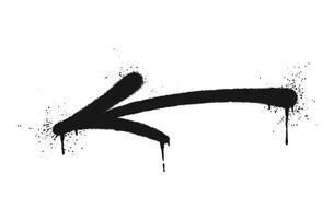 Black Spray Paint Graffiti Arrow Pointing Left with Dripping Ink vector