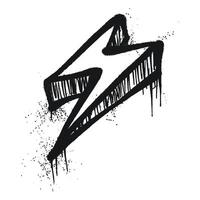 Energetic graffiti thunder design with strong black ink and messy splatters. vector