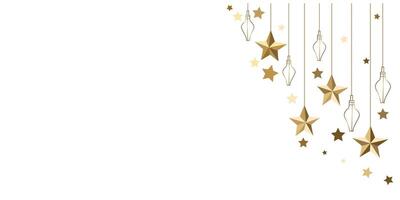 Golden celestial adornments on pristine canvas, stars and ornaments create a festive look vector