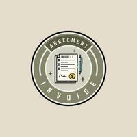 invoice emblem logo color illustration template icon graphic design. money saving sign or symbol for business finance concept with circle badge label typography vector