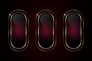 Collection of three red elegant buttons, a luxury red button exudes sophistication with its smooth gradient finish and dark, rich tones, illustration vector
