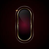 A luxury red button exudes sophistication with its smooth gradient finish and dark, rich tones against a deep maroon background., illustration vector