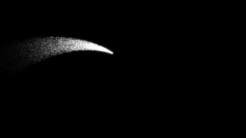 Particle reveal horizontal with white color animation Isolated on Black Background video