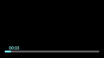 Simple cyan line countdown timer animation Isolated on Black Background video