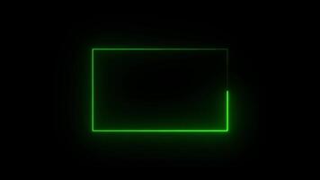 Neon glowing frame background. Lasers are pink. repetitive motion animation, with neon lights shrinking and expanding. Dynamically drawn neon frame between palm trees. video