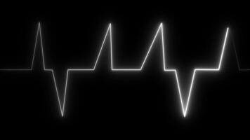 Abstract neon heartbeat signal icon animation background . Neon heartbeat frequency looping 4K element, neon heartbeat signal icon video