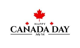 Happy Canada Day background with red maple leaf vector